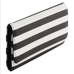 Slim Black and White Striped Wallet